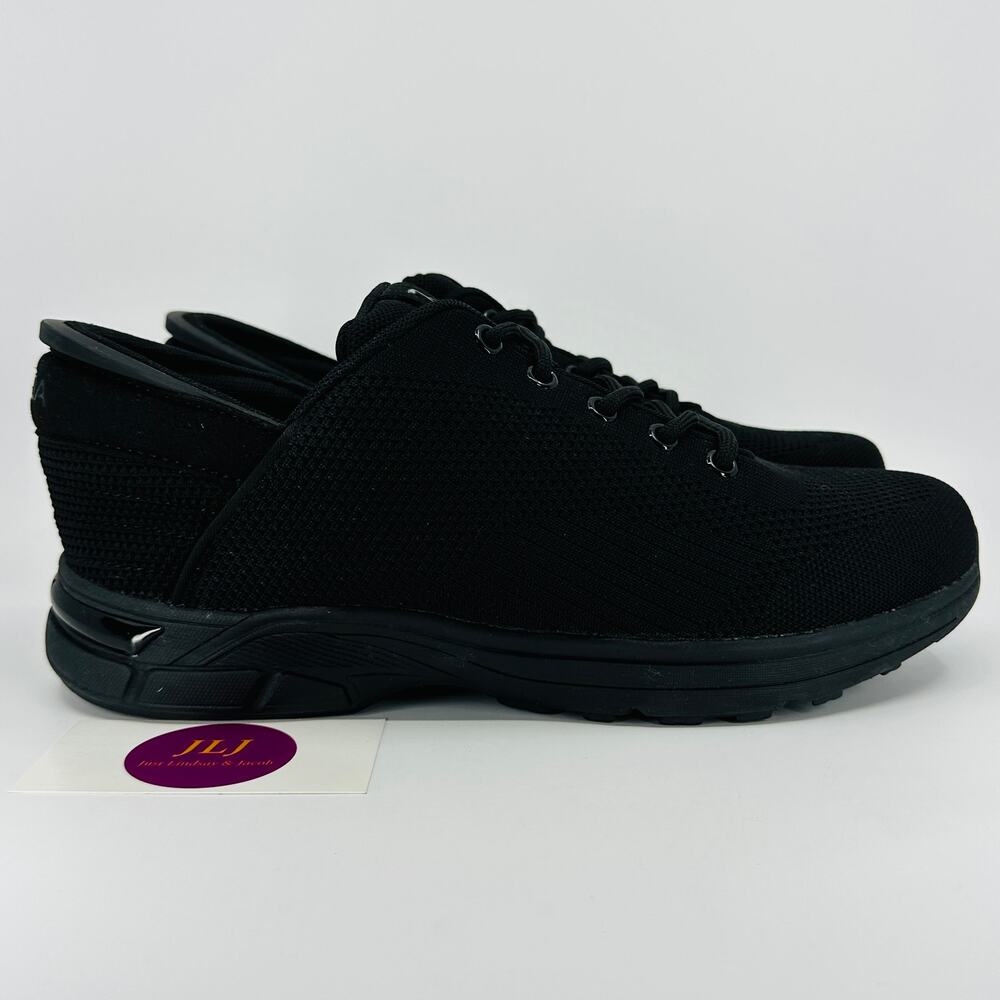 Zeba Men's Hands Free Slip On Comfort Walking Sneakers Jet Black Size 9.5W Wide